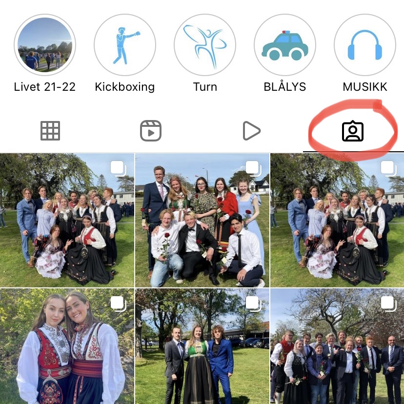 Skjermbilde fra Instagram, Stavern tagget. Folkehøgskoler i sosiale medier.